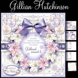 Lilac Poinsettia Christmas Wreath