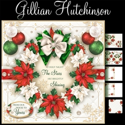 Red Poinsettia Christmas Wreath