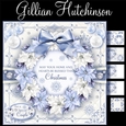 Blue Poinsettia Christmas Wreath