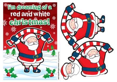 Father Christmas Red & White Football Fan