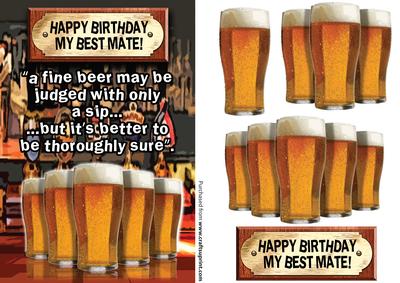 Happy Birthday Mate Pints of Beer
