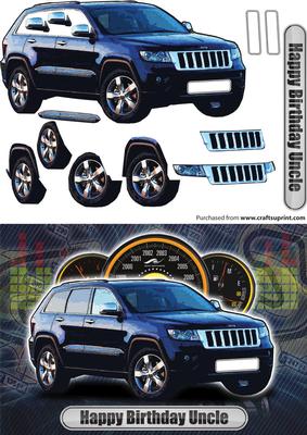 Happy Birthday Uncle 4x4 Black Jeep Car