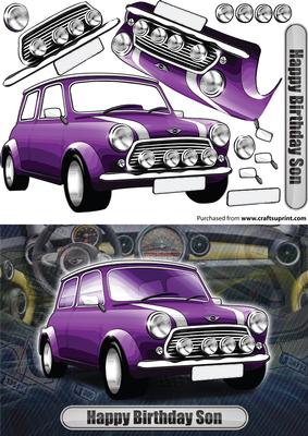 Happy Birthday Son Mini Classic Purple
