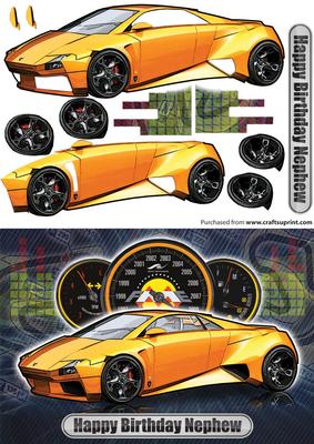 Happy Birthday Nephew Lamborghini Embolado Yellow