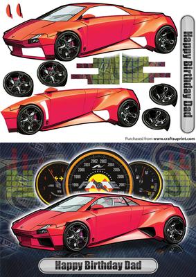 Happy Birthday Dad Lamborghini Embolado Red
