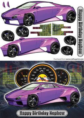 Happy Birthday Nephew Lamborghini Embolado Purple