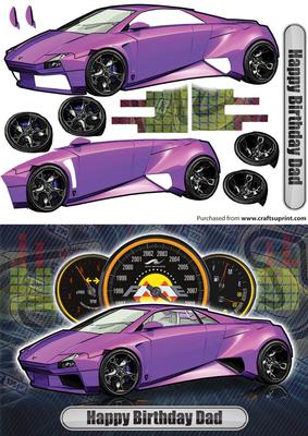 Happy Birthday Dad Lamborghini Embolado Purple