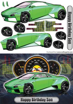 Happy Birthday Son Lamborghini Embolado Green