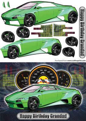 Happy Birthday Grandad Lamborghini Embolado Green