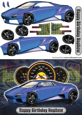 Happy Birthday Nephew Lamborghini Embolado Blue