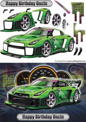 Happy Birthday Uncle Nissan Green Rally Car