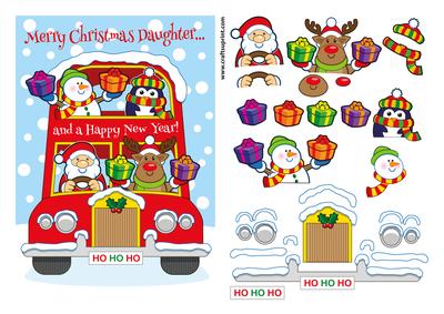 Merry Christmas Daughter Festive Yule Bus