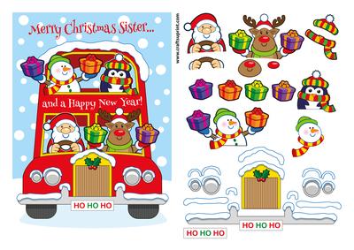 Merry Christmas Sister Festive Yule Bus