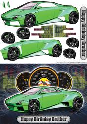 Happy Birthday Brother Lamborghini Embolado Green