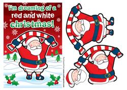 Father Christmas Red & White Football Fan