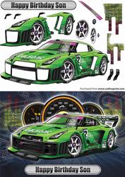 Happy Birthday Son Nissan Green Rally Car