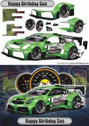Happy Birthday Son Nissan Green Rally Car