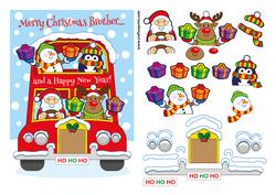 Merry Christmas Brother Festive Yule Bus