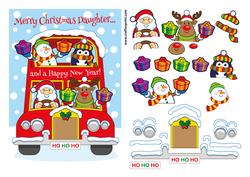 Merry Christmas Daughter Festive Yule Bus