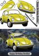 Happy Birthday Brother Volkswagen Beetle Classic Yellow