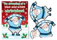 Father Christmas Blue & White Football Fan