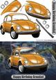 Happy Birthday Grandad Volkswagen Beetle Classic Car Orange