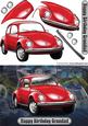 Happy Birthday Grandad Volkswagen Beetle Classic Car Red