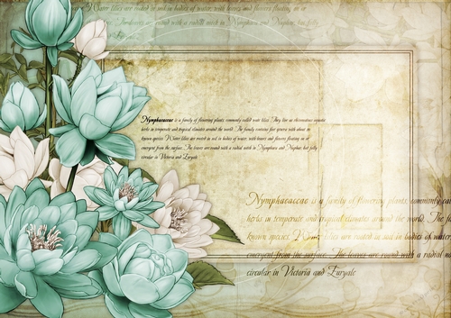 Lily Floral Spray Paper Aqua