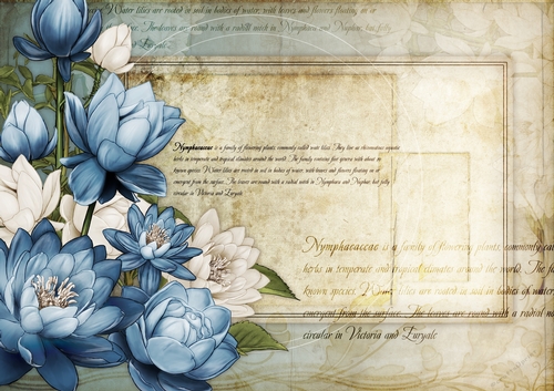 Lily Floral Spray Paper Blue