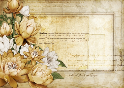Lily Floral Spray Paper Gold