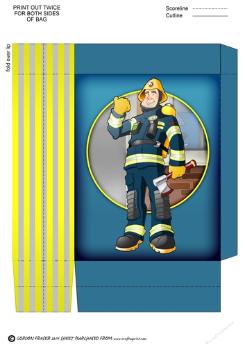 Fireman Dude Blue Uniform Mini Gift Bag