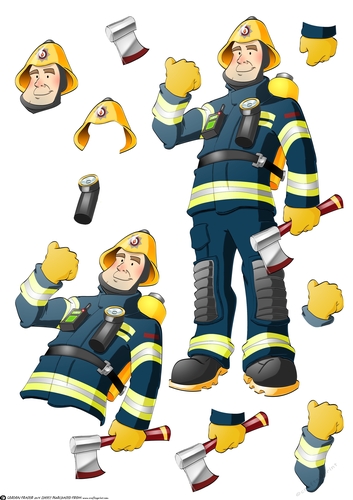 Fireman Dude Blue Uniform Decoupage Sheet