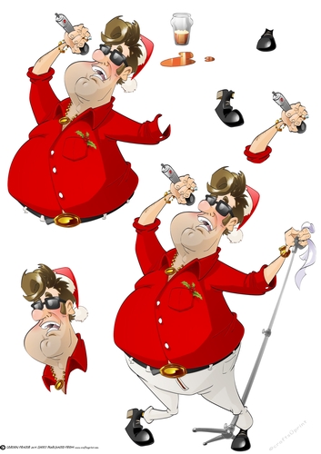 Karaoke Dude Christmas Decoupage Sheet