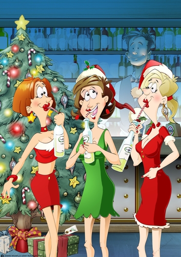 Its Always Wine OClock Christmas A4