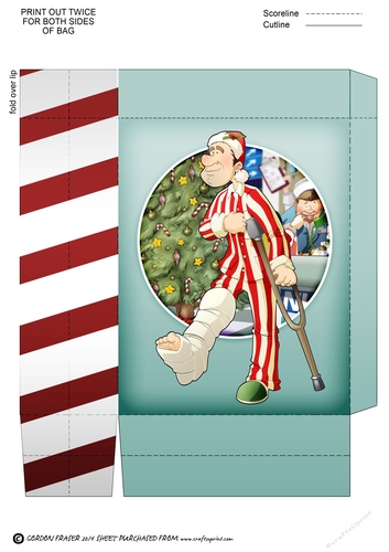 Christmas Broken Leg Dude Mini Gift Bag