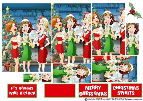 Its Always Wine OClock Christmas Pyramid
