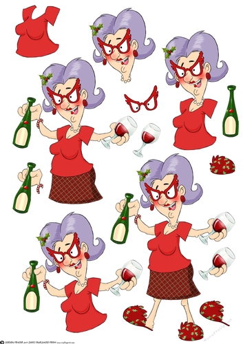 Veras Christmas Drinks Decoupage Sheet