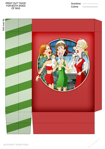 Its Always Wine OClock Christmas Mini Gift Bag