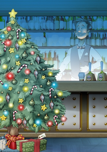 The Dudes Inn Christmas Pub Scene