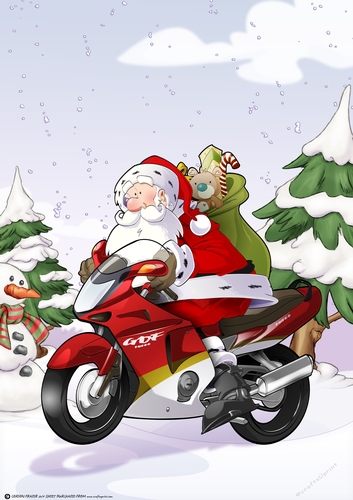 Motorbike Santa A4