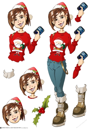 Teen Text Dudess Christmas Decoupage Sheet