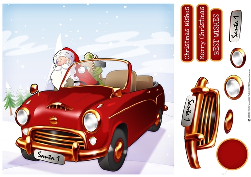 Santas New Sleigh 8x8 Quick Card