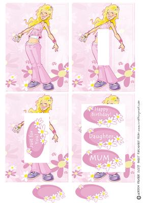 Pink Flower Girl Inverted Pyramid.