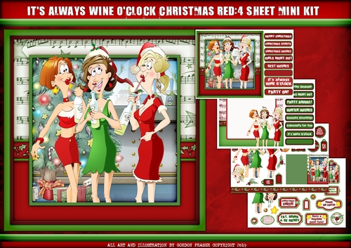 Its Always Wine OClock Christmas 4 Sheet Mini Kit