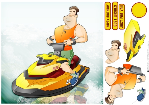 Jet Ski Dude 8x8 Quick Card