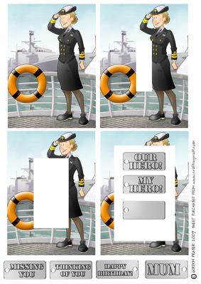 Wren Lady with Battleship. Inverted Pyramid.