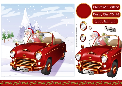 Santas New Sleigh 7x7 Quick Card
