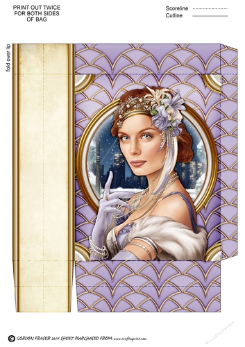 Art Deco Lady Christmas Athena Mini Bag Lilac