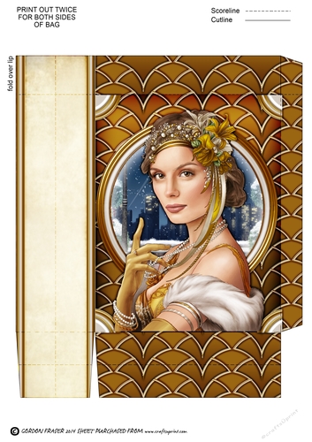 Art Deco Lady Christmas Athena Mini Bag Gold