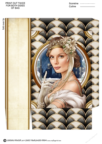 Art Deco Lady Christmas Athena Mini Bag Cream